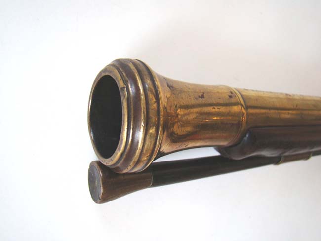 A Flintlock brass barreled blunderbuss made in 1793 for The Reverand Dr. Samuel Horsley, Lord Bishop of Rochester and Dean of Westminster. — image 9